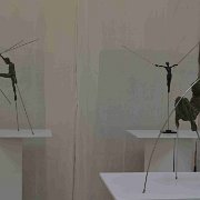 Nicolas LAVARENNE, "Combat" et "Projet", bronze, 75 cm et 56 cm